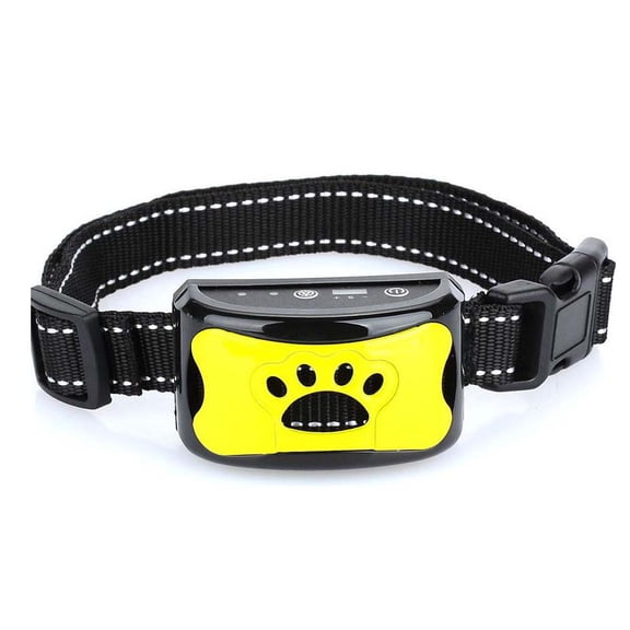 Rechargeable Anti Bark Collar - No Shock Training Dog Collar with 7 Adjustable Sensitivity and Intensity Beep Vibration for Small Medium Large Dogs Blue/716(Yellow)