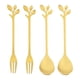 thumbnail image 1 of Juego de 4 cucharas y tenedores para café y postre (2 cucharas y 2 tenedores), cuchara pequeña para café expreso y tenedores para aperitivos y postres, juego de cucharas para té de 4,7 pulgadas, 1 of 5