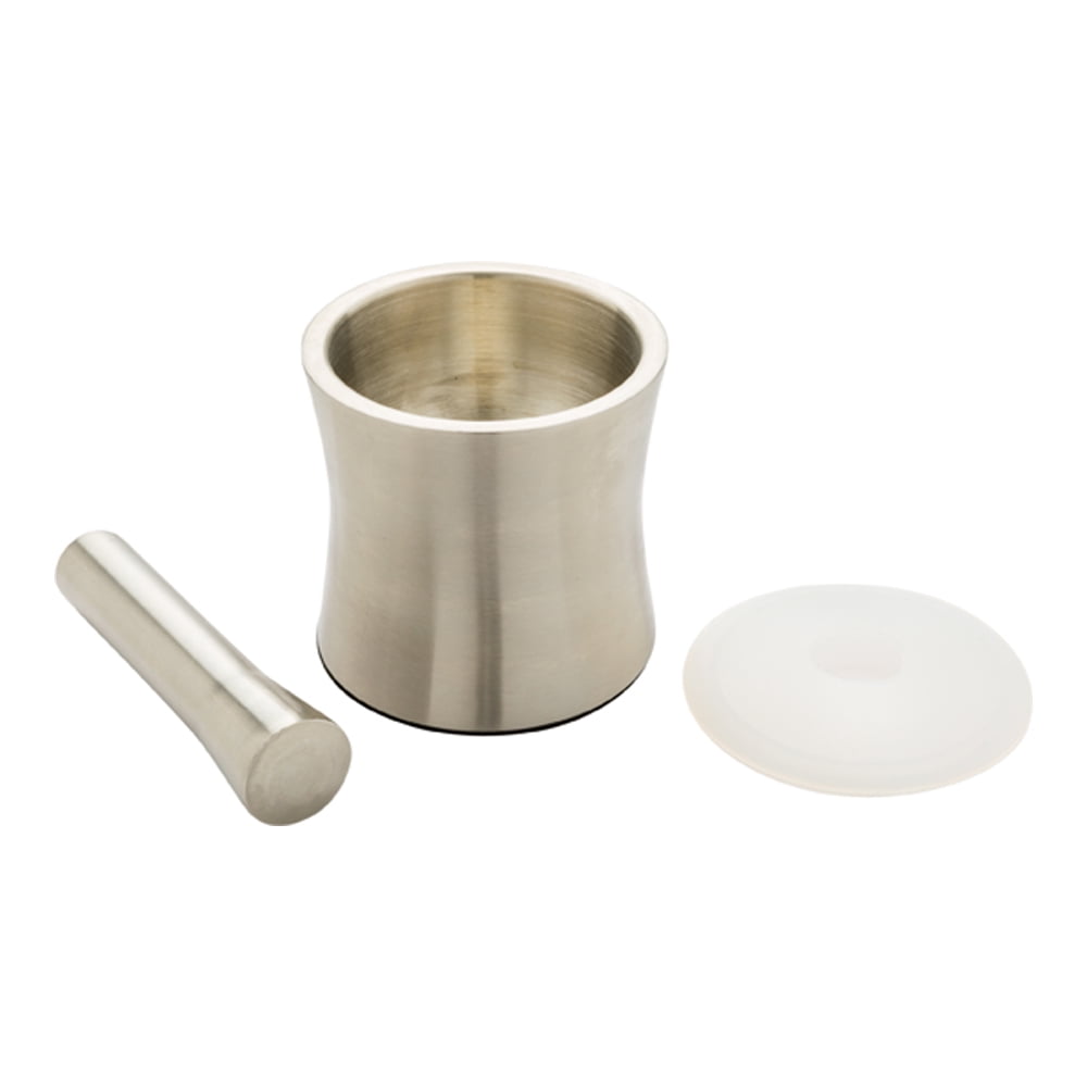 5" Stainless Steel Mortar and Pestle Set SlipResistant, with Plastic