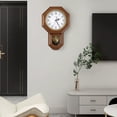 thumbnail image 2 of Vintage Pendulum Wall Clock, Large Roman Numeral Battery-Operated Clock, Silent Non-Ticking Decorative Clock for Living Room Bedroom Office Home Decor, 2 of 9