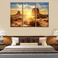 thumbnail image 3 of TISHIRON 3PCS Framed Canvas Wall Art Set,60"x40" Sunset in Monument Valley Canvas Art Decor, 3 of 7