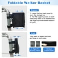 thumbnail image 5 of SupreGear Foldable Walker Basket Storage Bag with Large Pouch and Cup Holder, Black, 5 of 9
