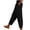 Black, variant on XFLWAM Corduroy Pants for Women Elastic Waist Straight Leg Side Button Pant Casual Lightweight Comfy Trousers with Pockets