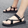thumbnail image 3 of Mostsola Mens Strappy Sandals Toe Ring Gladiator Flip Flops Hoop and Loop Flats Summer Sandals, 3 of 9
