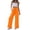 Orange, variant on BUWTTER Womens Pants Palazzo Drawstring Elastic Waist Wide Leg with Pockets Casual Boho Trousers Dress Slacks for Women Black L