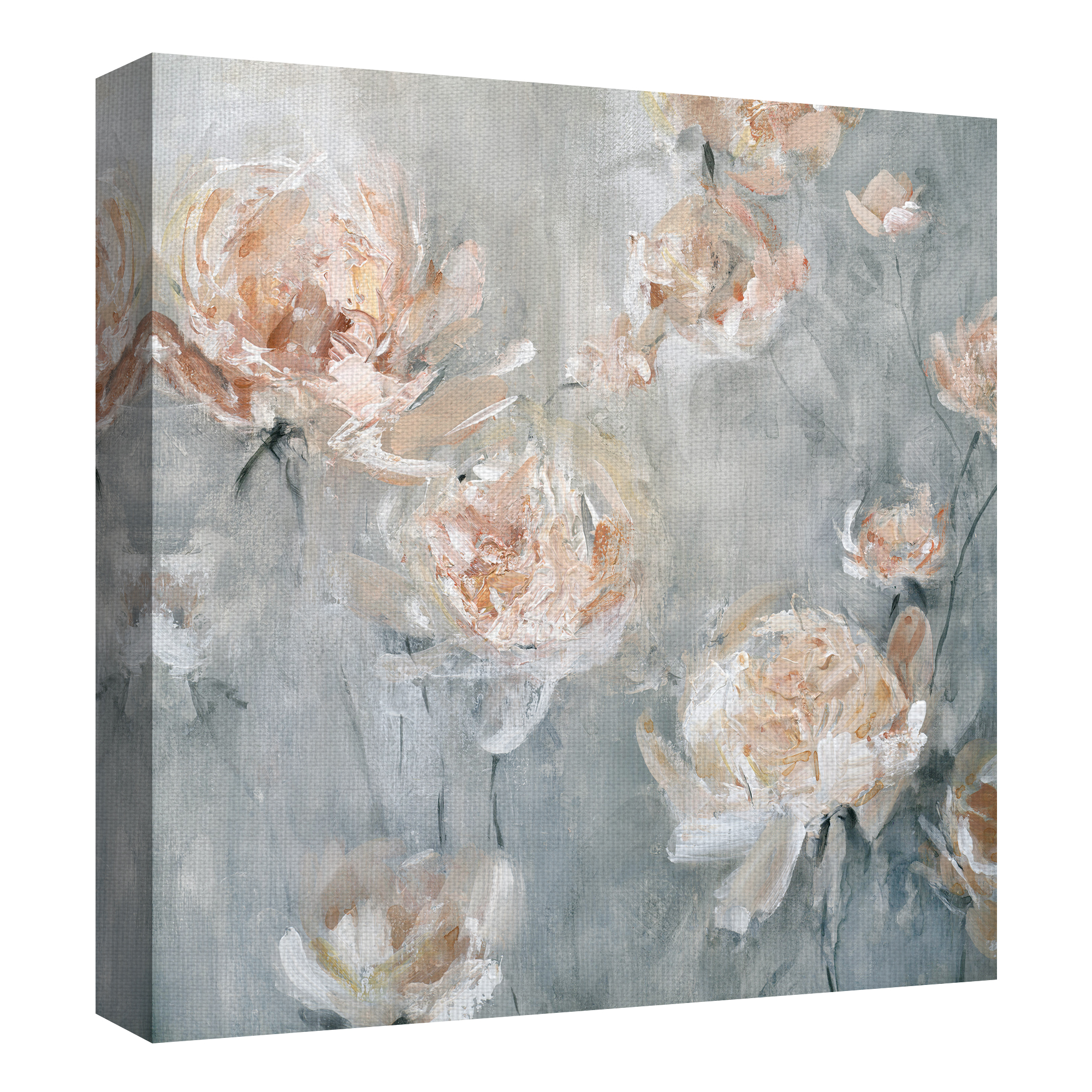Fine Art Canvas Rose Mist on Gray by Carol Robinson Canvas Art Print