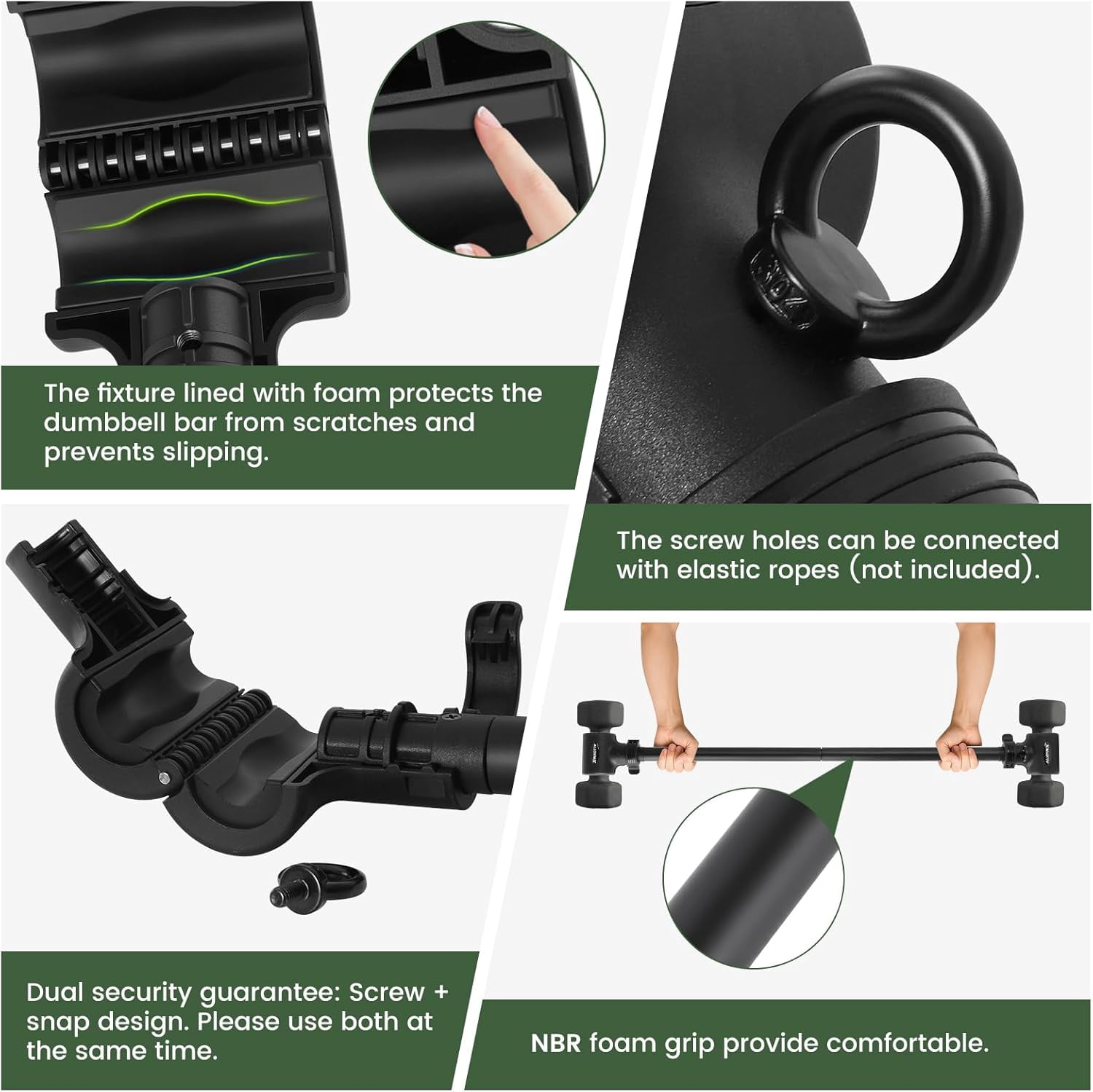 to Barbell Converter, Adjustable Weight Bar with Anti-Slip Grip and Steel Clamp, 200LB Capacity for Home Gym, Fits Standard 1.5-Inch Plates