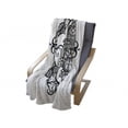 thumbnail image 4 of Hamsa Soft Flannel Fleece Throw Blanket, Curvy Ornate Frame with Antique Motif Floral Tattoo, Cozy Plush for Indoor and Outdoor Use, 50" x 60", White Black, by Ambesonne, 4 of 6