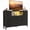 Black, variant on edx TV Stand with 8 Fabric Drawers, Open Shelves & LED & Power Outlets for Bedroom, Living Room, Entryway, Wood Top, Pink