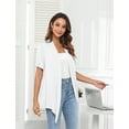 thumbnail image 2 of Uvplove Women's Casual Cardigan Short Sleeve Tieable Cardigan White-S, 2 of 16