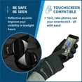thumbnail image 5 of TrailHeads Men's Touchscreen Gloves with Reflective Waterproof Mitten Shell - Convertible Running gloves - black/reflective (medium/large), 5 of 6