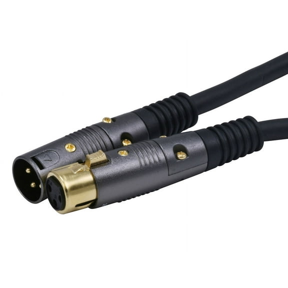 Monoprice XLR Male to XLR Female - 150 Feet - Black | Gold Plated | 16AWG Copper Wire Conductors [Microphone & Interconnect] - Premier Series