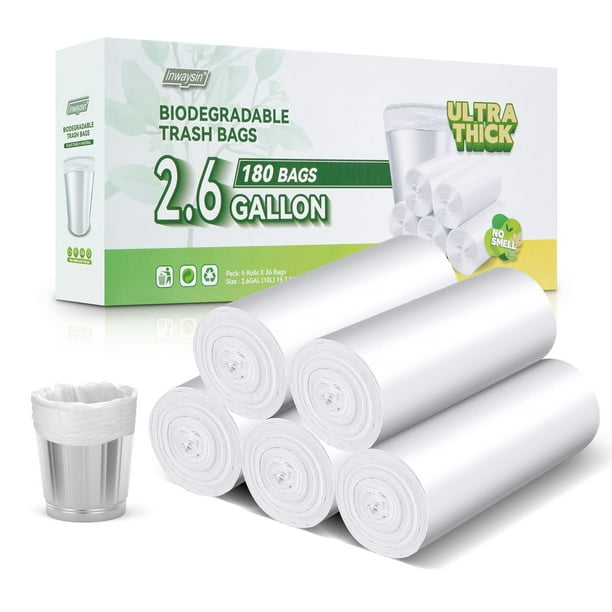 Bolsas de basura Inwaysin biodegradables, 10 litros, 180 unidades, sin perfume