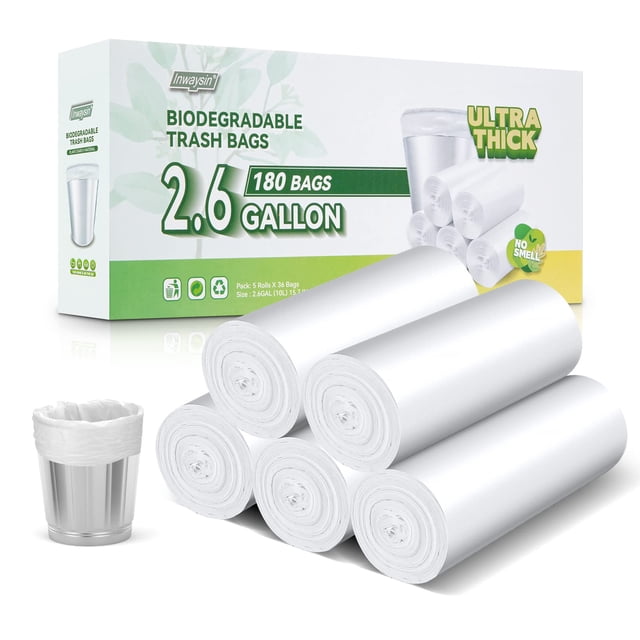 Bolsas de basura Inwaysin biodegradables, 10 litros, 180 unidades, sin perfume