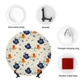 thumbnail image 4 of Bingfone Flower Leaves Print Bone China Dinner Decorative Plates,Handmade Ceramic Dinner Plate with Stand for Home Club-7in, 4 of 6