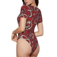 thumbnail image 2 of Balery Snake Body de cuello redondo de manga corta para mujer Tops de manga corta Tops básicos-Small, 2 of 7