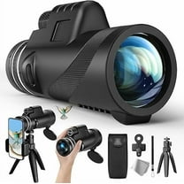 80x100 HD Monocular Telescope High Powered for Adults with Smartphone Adapter, High Powered Monocular Scope with Clear Low Light Vision for Star Watching, Bird Watching, Hiking, Concert