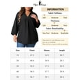 thumbnail image 6 of Agnes Orinda Plus Size Blouses for Women 3/4 Sleeve V Neck Work Shirts Casual Blouse 2X Black, 6 of 6