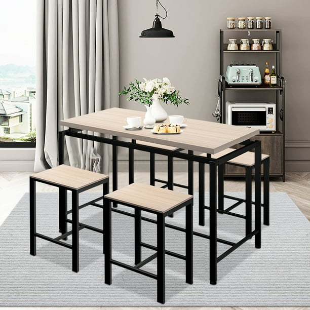5 Piece Pub Set Counter Height Kitchen, Bar Style Kitchen Table And Chairs Set