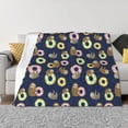 thumbnail image 1 of Fotbe Sloth with Donuts Manta de Franela con Estampado, Manta Ultrasuave para Cama, Sofá, Auto, Hipoalergénica y Antibolitas-80"x60", 1 of 6