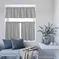 thumbnail image 6 of Kitchen Window Curtains Valance and Tier Set, Abstract Gray White Herringbone Texture Rod Pocket Tier Curtain Valance Set, Chevron Pattern Light Filtering Cafe Curtains for Bedroom Living Room, 6 of 9