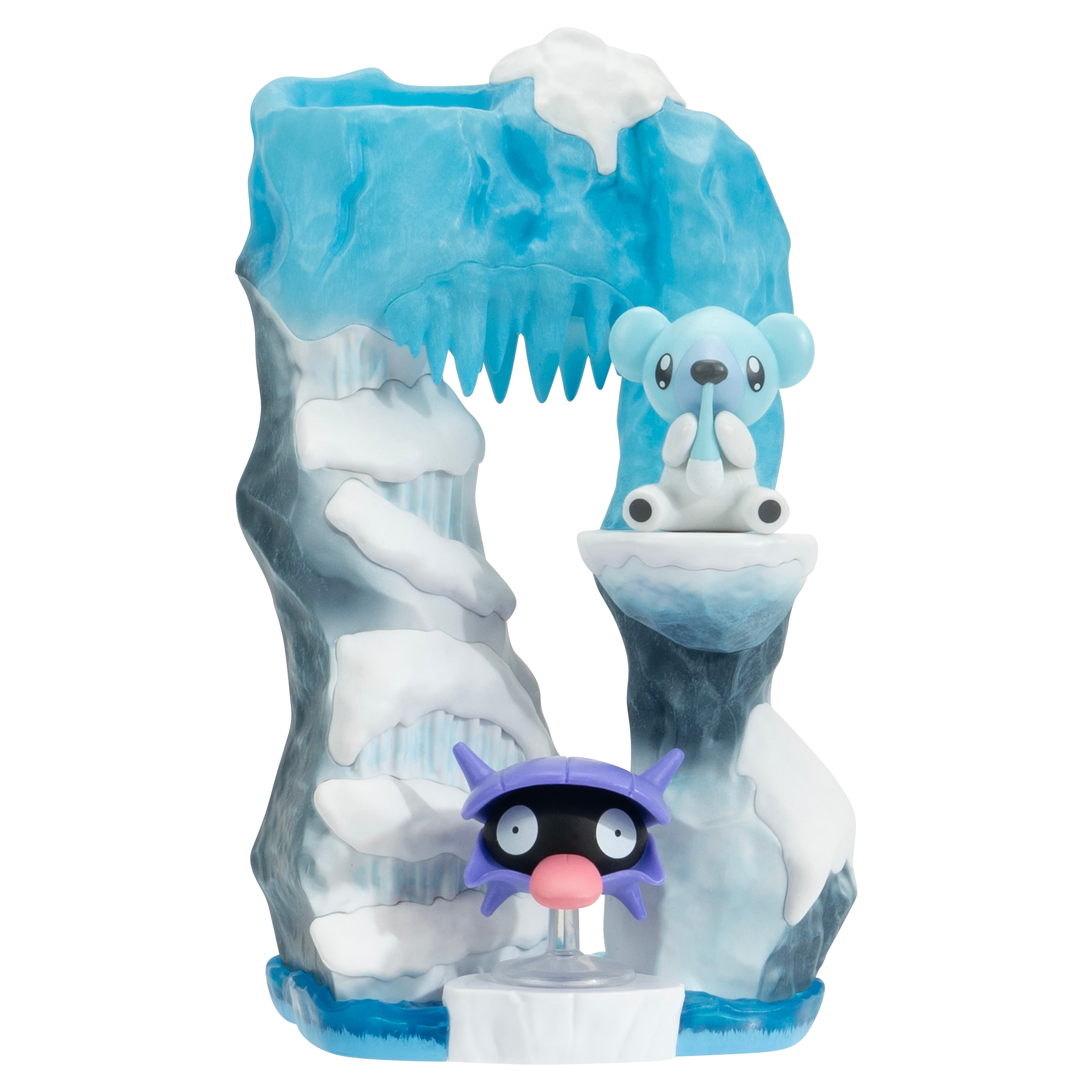 Pokemon Snowy Glacier Environment - 6 inch Multi-Level Display Set with Two 2 inch Battle Figures