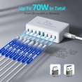 thumbnail image 2 of Chargeur Multi USB 8 Ports 70W avec Câble USB Chargeur Multiple pour Téléphone Mobile, 2 of 5