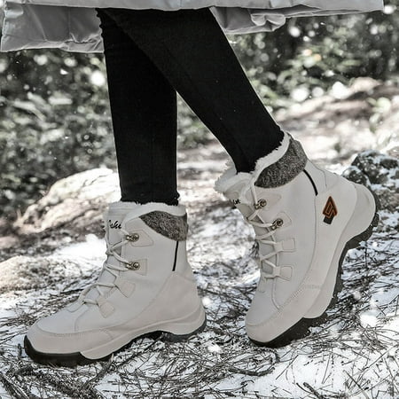 

Cyber Monday Clearance Juebong Winter Plus Velvet Thick Cotton Shoes Non Slip Waterproof Snow Boots Women s Mid Tube Sports Outdoor Ski Boots