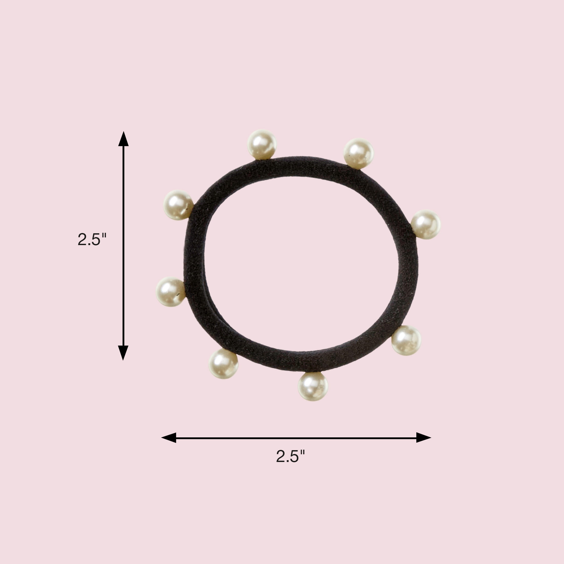 Scunci by Conair Faux Pearl Ponytail Holders, Black, Tan & Brown, Hair Ties, 6 Count