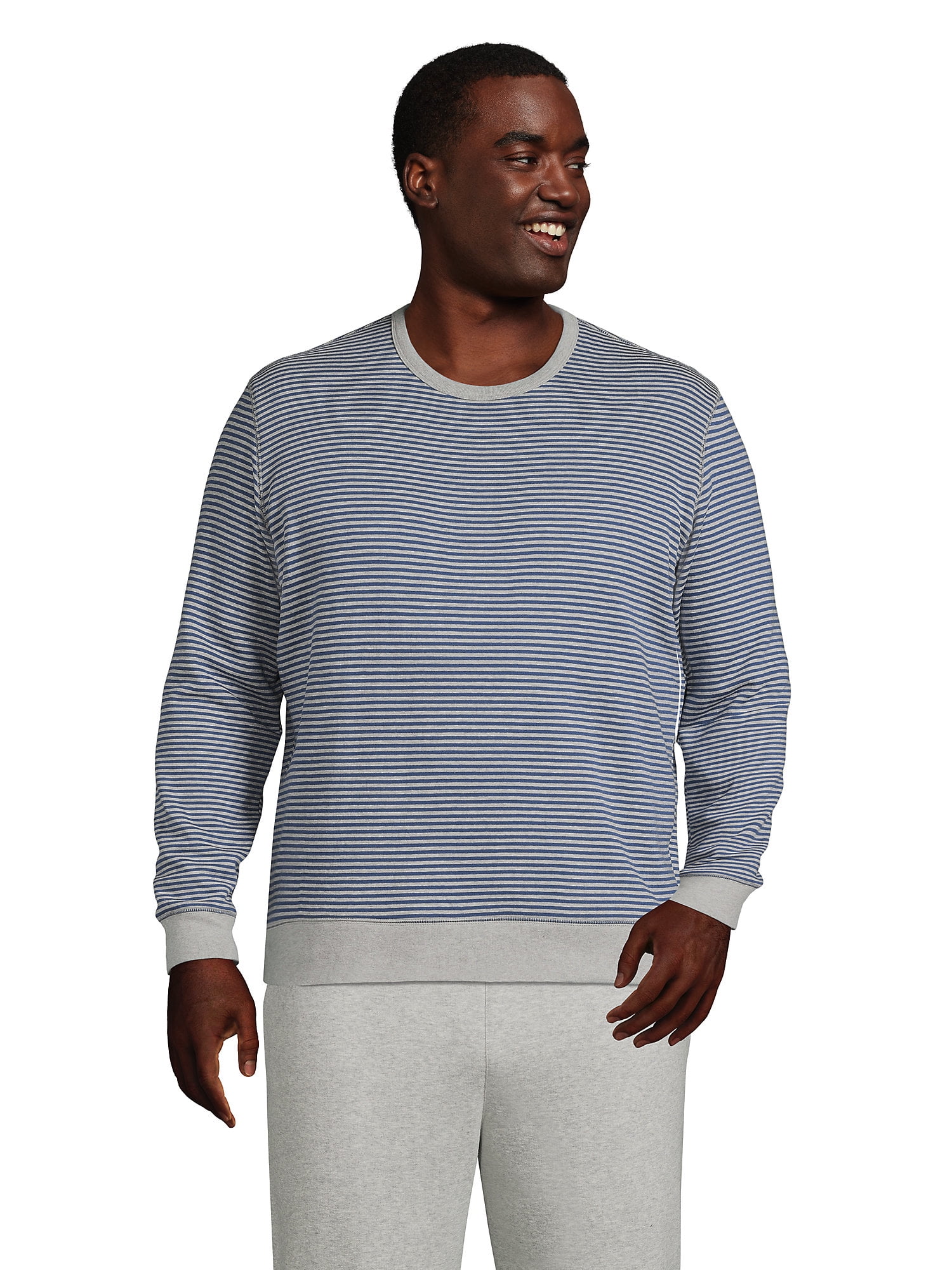 Lands' End Men's Big Long Sleeve Serious Sweats Crewneck Sweatshirt -  Walmart.com