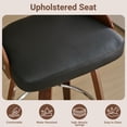 thumbnail image 3 of LEGAHOME Swivel Bar Stools Set of 2, 25” Upholstered Counter Height Stools with Low Back and Round Footrest, Mid-Century Barstools with Wooden Legs for Kitchen, Bar, Walnut + Black, 3 of 6