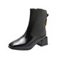 thumbnail image 1 of NECHOLOGY Botas Mujer Adulto Femenino Zapatos Botines mujer Botas de tacón cuadrado con cremallera lateral y tacón grueso de cuero de color liso para mujer (Black, 6.5), 1 of 6