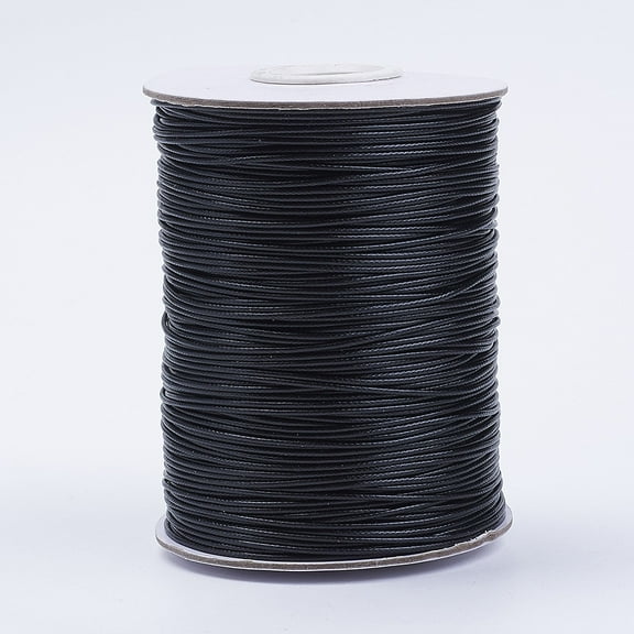 1 roll Korean Waxed Polyester Cord Black 1mm 185yards/roll