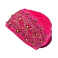 thumbnail image 2 of Pink Turbans for Women Spandex Twist Headscarf Pre-Tied Double Twisted Braids Wrap Hat Chemo Cancer Cap One Size, 2 of 2