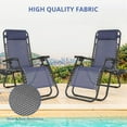 thumbnail image 3 of Simenmax 2PCS Zero Gravity Chair, Reclining Camping Lounge Chair for Indoor, Reclining Patio Chairs with Cup Holder Trays, Folding Recliner for Outdoor,Blue, 3 of 7