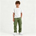 thumbnail image 6 of Nskgu Boys Cargo Pants Cotton Baggy Chino Straight Leg Trousers Elastic Waist Multi Pocket Joggers Casual Back To School Hiking Pants For Kids & Teens 5-15 Years, 6 of 9