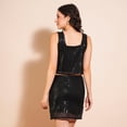 thumbnail image 3 of Globus Women Black Embellished Square Neck Sleeveless Top With Skirt, 3 of 5