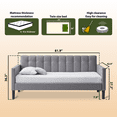 thumbnail image 3 of LuXeo Bristol Fabric Tufted Bedroom Daybed, Twin, Gray, 3 of 13