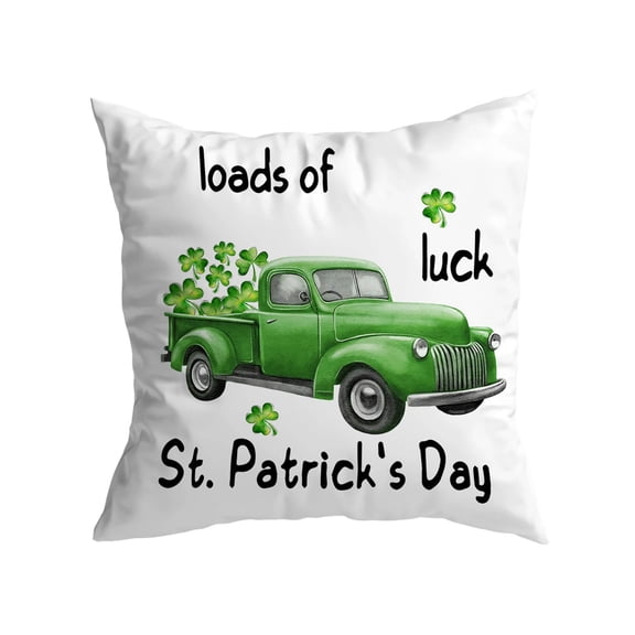 Danhjin St Patricks Day Pillow Covers Velvet, Green Trefoil Print for Sofa Cushion