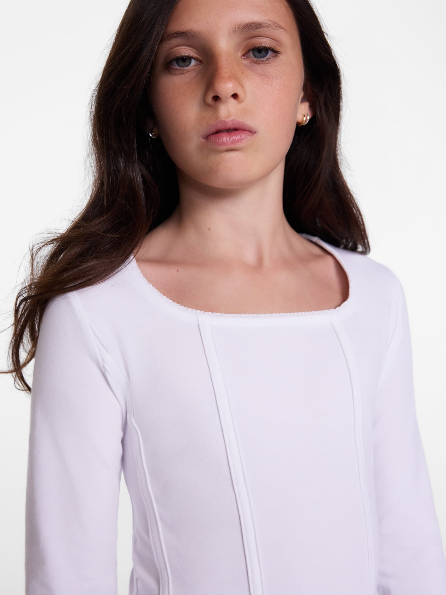Weekend Academy Girls Corset Top with Long Sleeves, Sizes 4-18