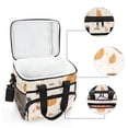 thumbnail image 6 of FORMRS Insulated Cooler Bag 24 Cans Capacity Soft Leakproof Lunch Box with Side Pockets, Beige Fall Pumpkin, 6 of 7
