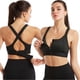 thumbnail image 1 of Wireless Supportive Sports Bra For Women Front Zip Design Cross Back Vest Yoga, 1 of 5