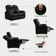 thumbnail image 5 of 57" RV Loveseat Recliner, Double Recliner Furniture with 3 Arms and 2 Pillows, Wall Hugger Recliners & 135° Reclining Theater Seating (Black PU Leather RV Couch), 5 of 5