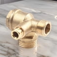 thumbnail image 4 of G1/2 Air Compressor Check Valve Copper 3Port 20*16*10mm Brass Male-Threaded Straight Line Lock Cylinder Screw Connector Tool, 4 of 9