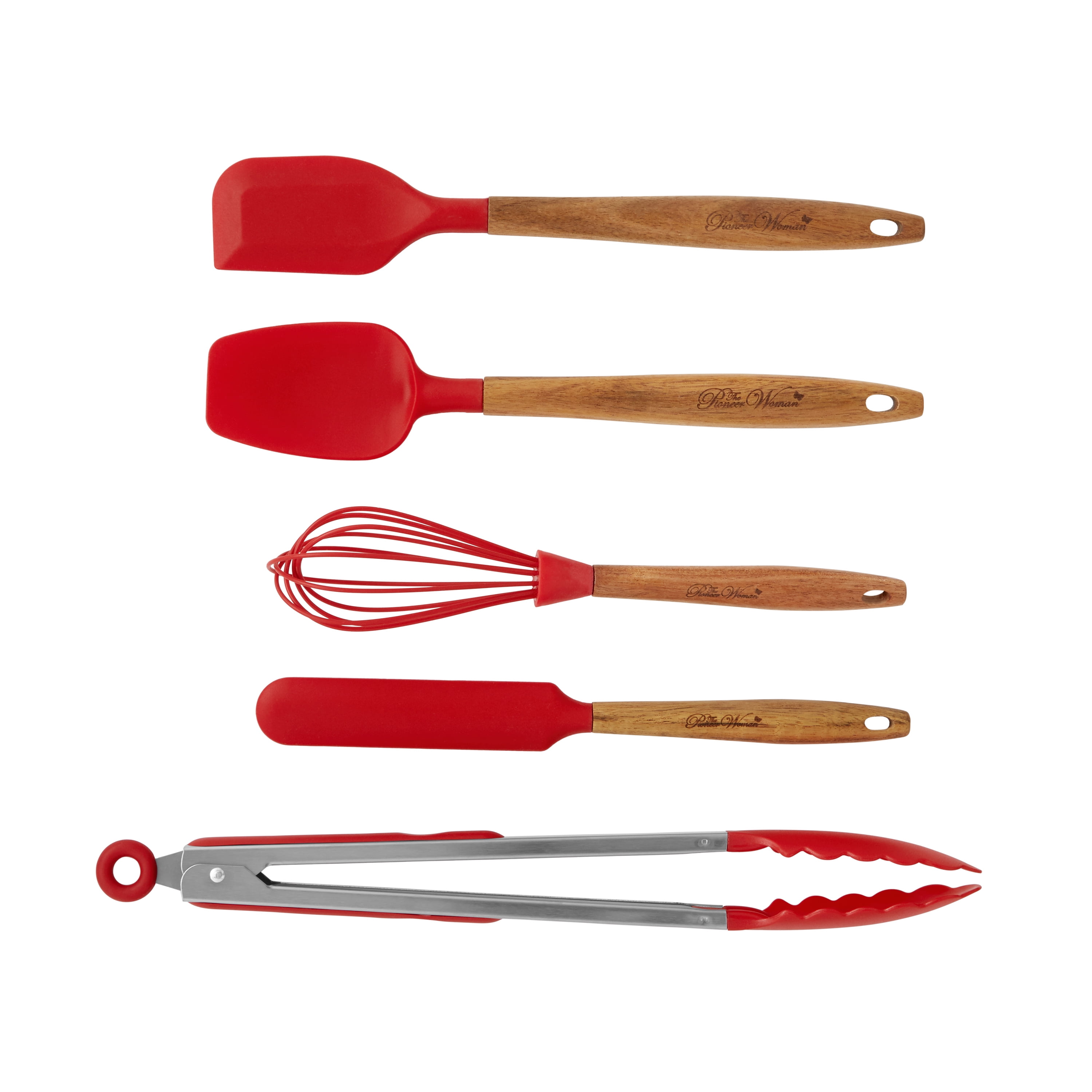 The Pioneer Woman 8-Piece Cooking and Baking Kitchen Gadgets Set, Red