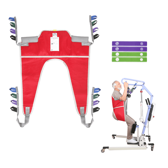 EZ Assistive Sit to Stand Lift Sling for Transferring and Standing Assist Mobility Aid Polyester, 1 Pack, Red, Large