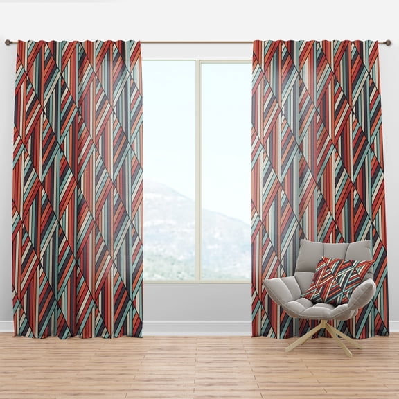 Designart 'Geometric In Op Art Design Pattern' Modern Curtain Panel