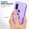 thumbnail image 3 of Feishell Back Case Fit for Motorola G Pure,Shock Resistant Hybrid 3-In-1 Rotatable Finger Ring Kickstand Support Magnetic Car Mount Anti-Scratch Protective Phone Cover,Purple, 3 of 8