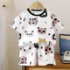 thumbnail image 4 of Traje de manga corta de algodón puro para niños, ropa fina de verano para bebés, conjunto de ropa para niñas, ropa para niños de calidad seleccionada, 4 of 5