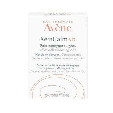 Eau Thermale Avène Xercalm A.D Ultra-Rich Cleansing Bar for Atopic Dermatitis, Eczema Prone Skin, Fragrance-Free, 3.5 Oz
